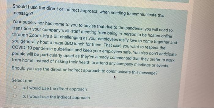 Communications) Should I use the direct or