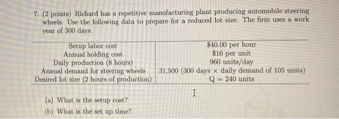 7. (2 points) Richard has a repetitive