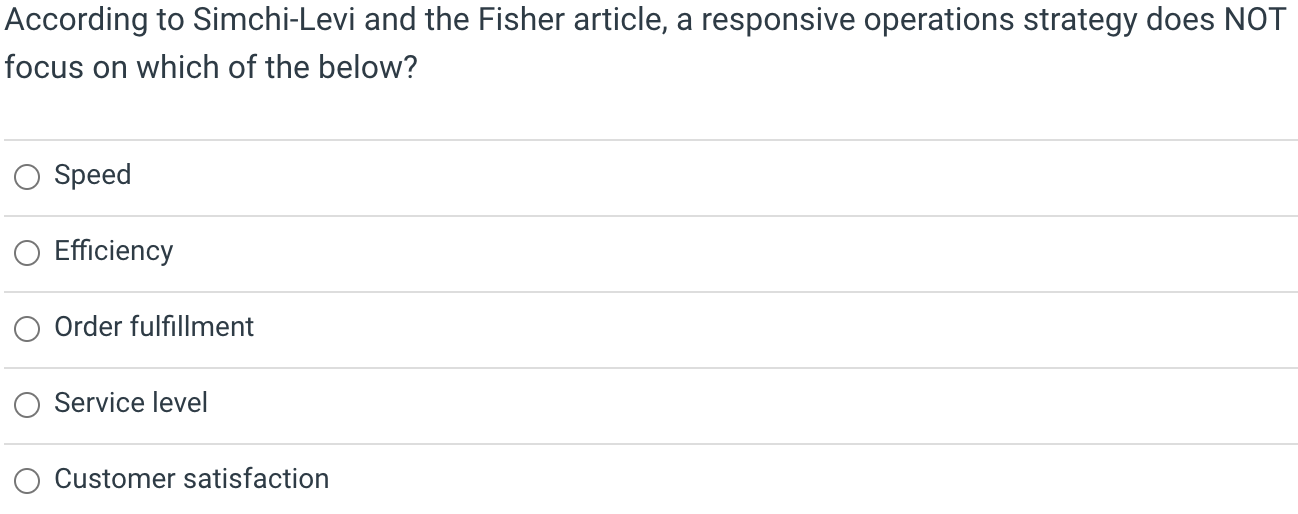 According to Simchi-Levi and the Fisher article,