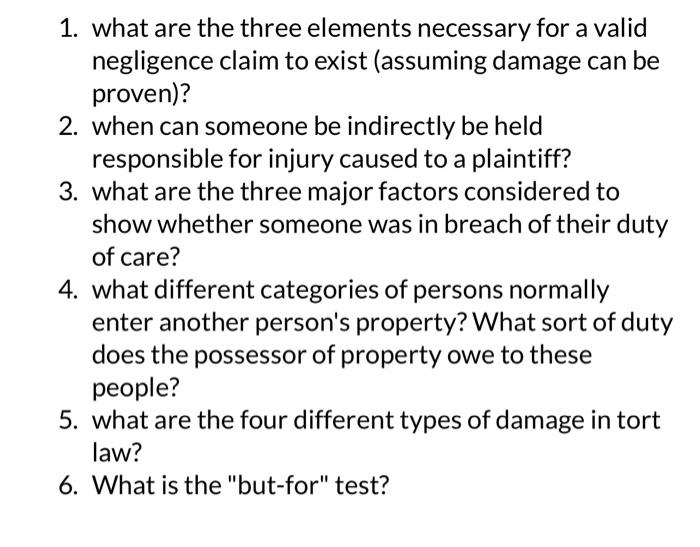 1. what are the three elements necessary for a