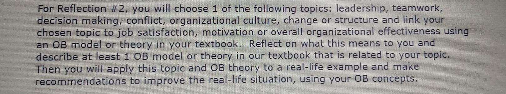 subject- organization behavior. please send