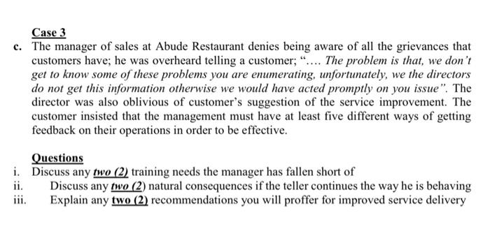 Case 3 c. The manager of sales at Abude