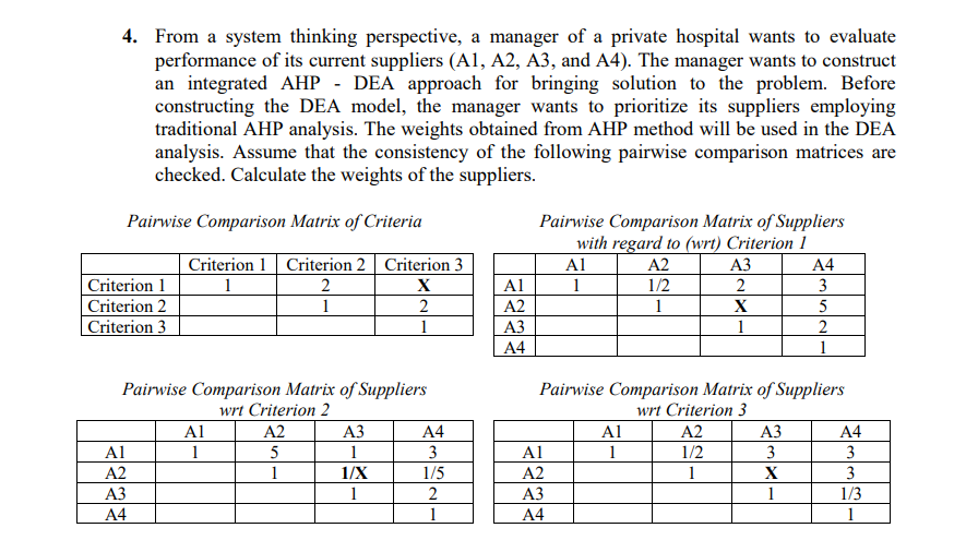 X: 5 4. From a system thinking perspective, a