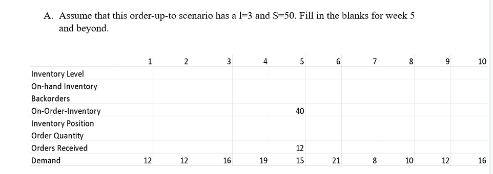 Be sure to do columns 9 and 10 please. Thanks! A.