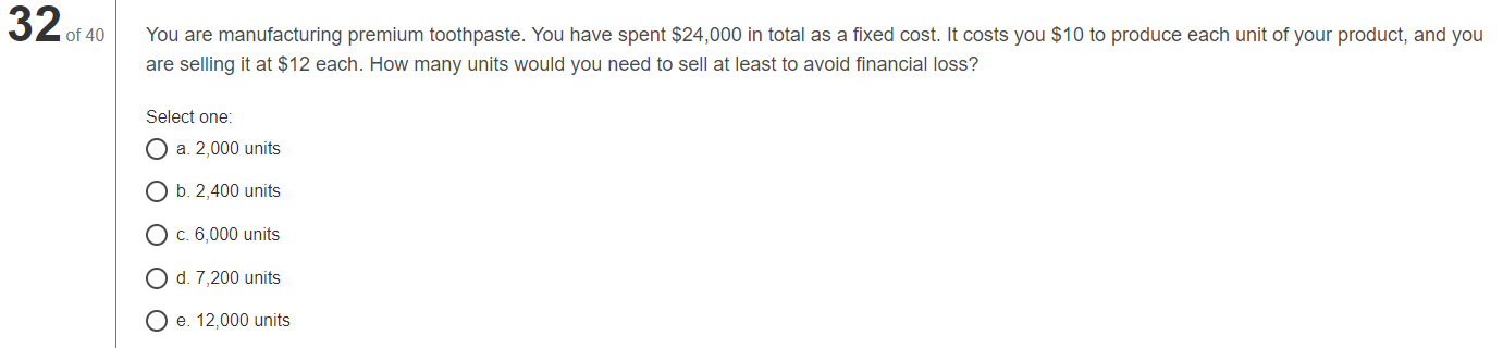 32. of 40 You are manufacturing premium