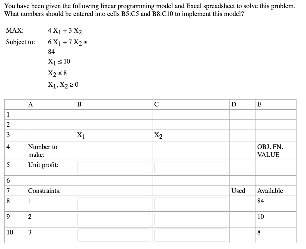 You have been given the following linear
