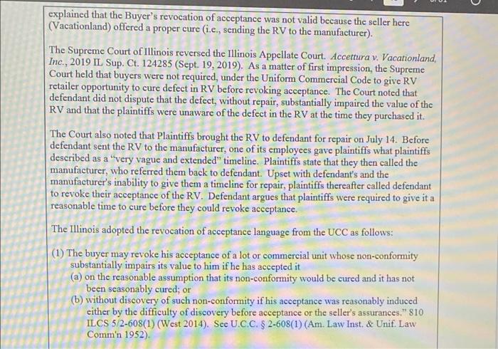 Case 8.2: Accettura & Wozniak v. Vacationland,