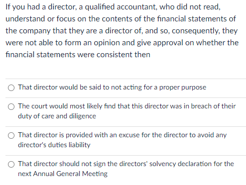 If you had a director, a qualified accountant,