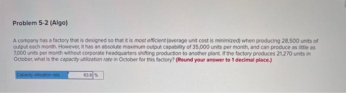 Problem 5-2 (Algo) A company has a factory that