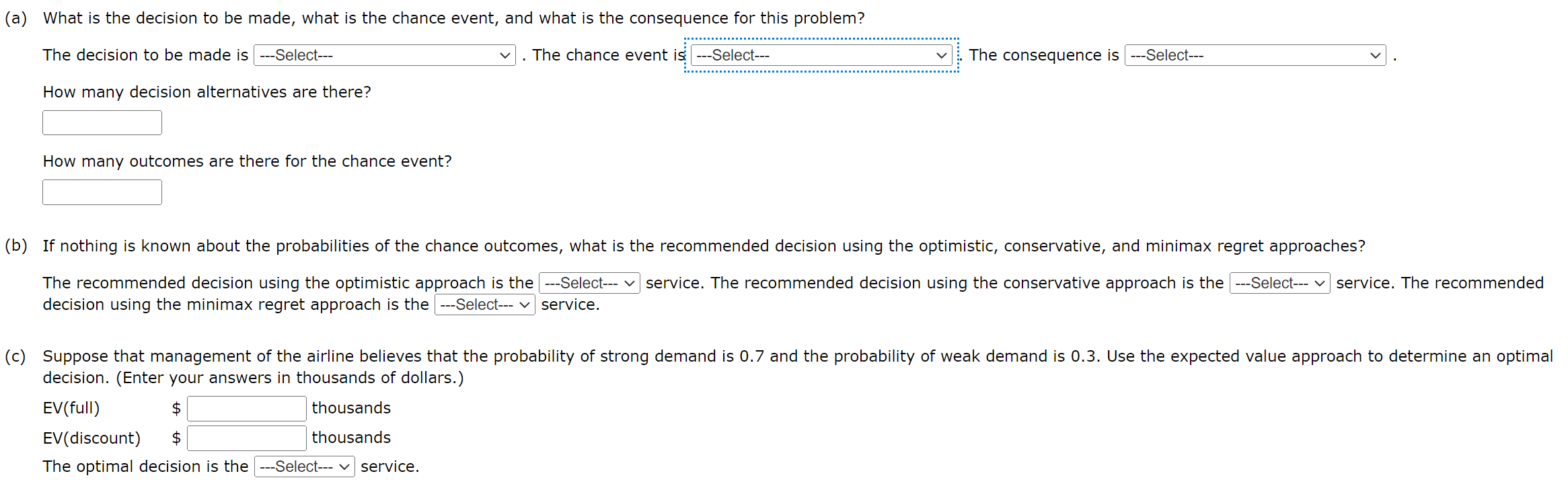An airline decided to offer direct service from