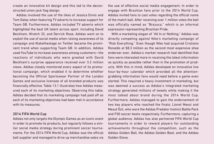 Adidas: promoting a global sports brand Adidas