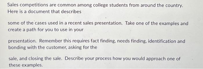 Sales competitions are common among college