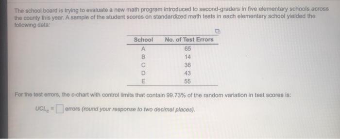 The school board is trying to evaluate a new math