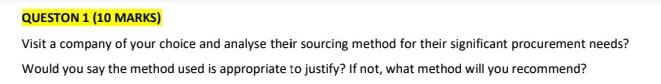 in Namibia QUESTON 1 (10 MARKS) Visit a company
