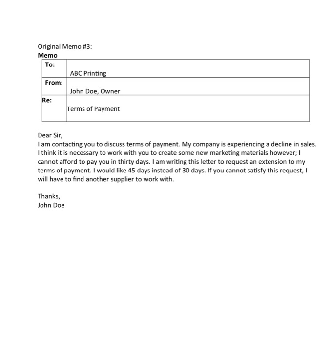 The three memos are poorly formatted or poorly