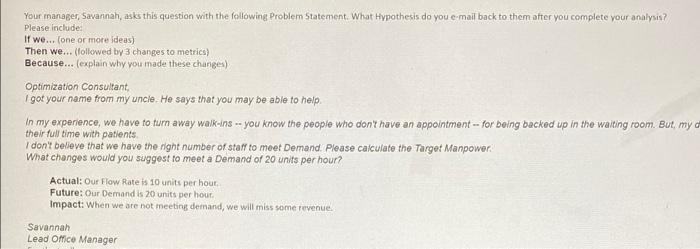 please help!! Your manager, Savannah, asks this