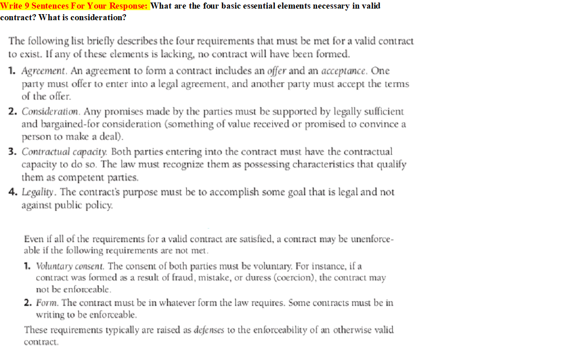 Write 9 Sentences For Your Response: What are the