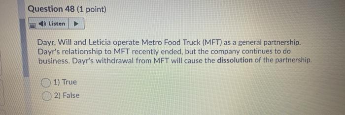 Question 46 (1 point) Listen PJS is a general