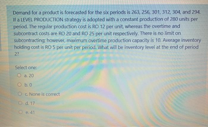 Please help me with the right option 26 Demand