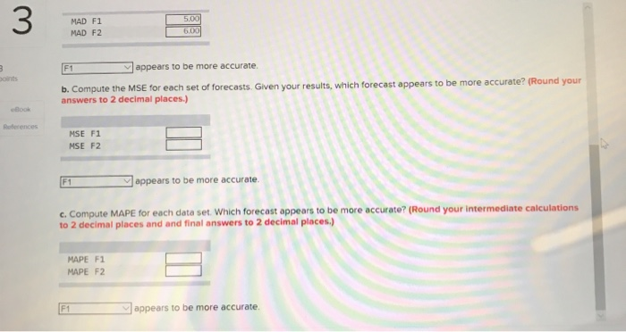 Problem 3-21 Two different forecasting techniques