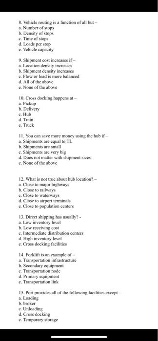 1. What is not a transportation planning task? a.