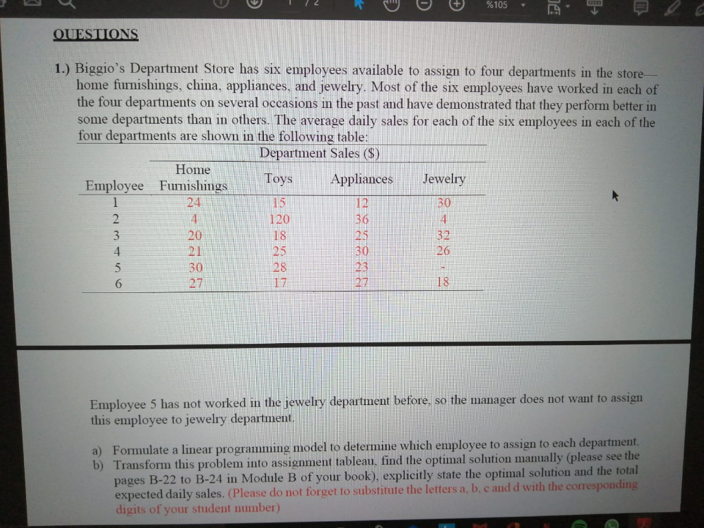 PLEASE SOLVE ON THE PAPER %105 QUESTIONS 1.)