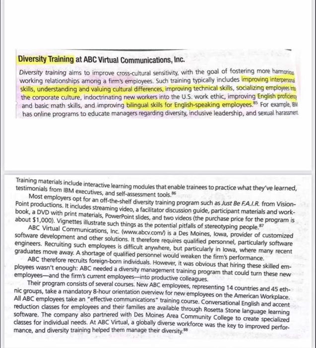 Explain at least 5 training techniques ABC