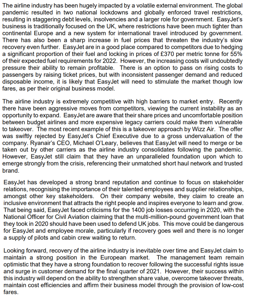 Case Study EASYJET EasyJet is a low-cost European