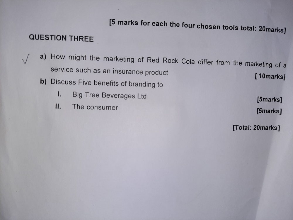please help [5 marks for each the four chosen