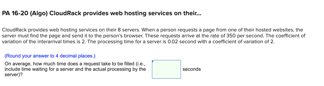 PA 16-20 (Algo) CloudRack provides web hosting