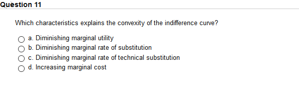 Question 11 Which characteristics explains the
