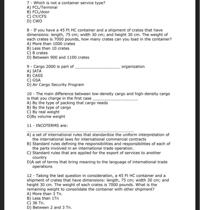 7 - Which is not a container service type? A)