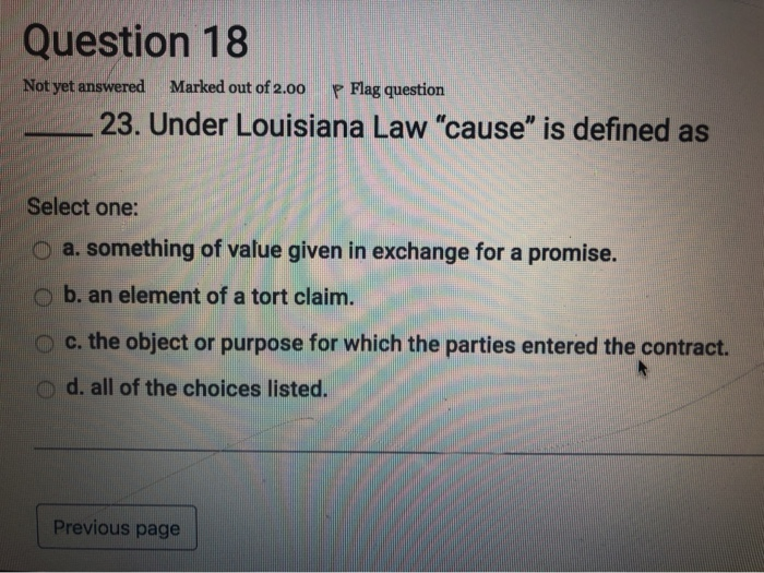 Business Law questions Question 18 Not yet
