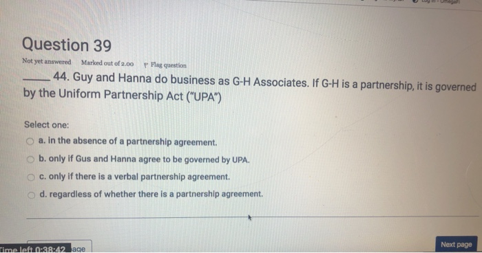 Business Law questions Question 18 Not yet