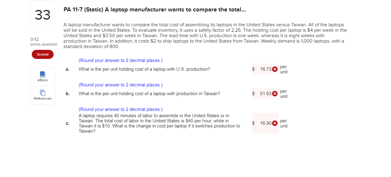 PA 11-7 (Static) A laptop manufacturer wants to