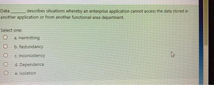 Data describes situations whereby an enterprise