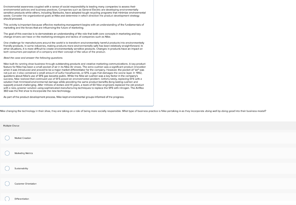 Environmental awareness coupled with a sense of