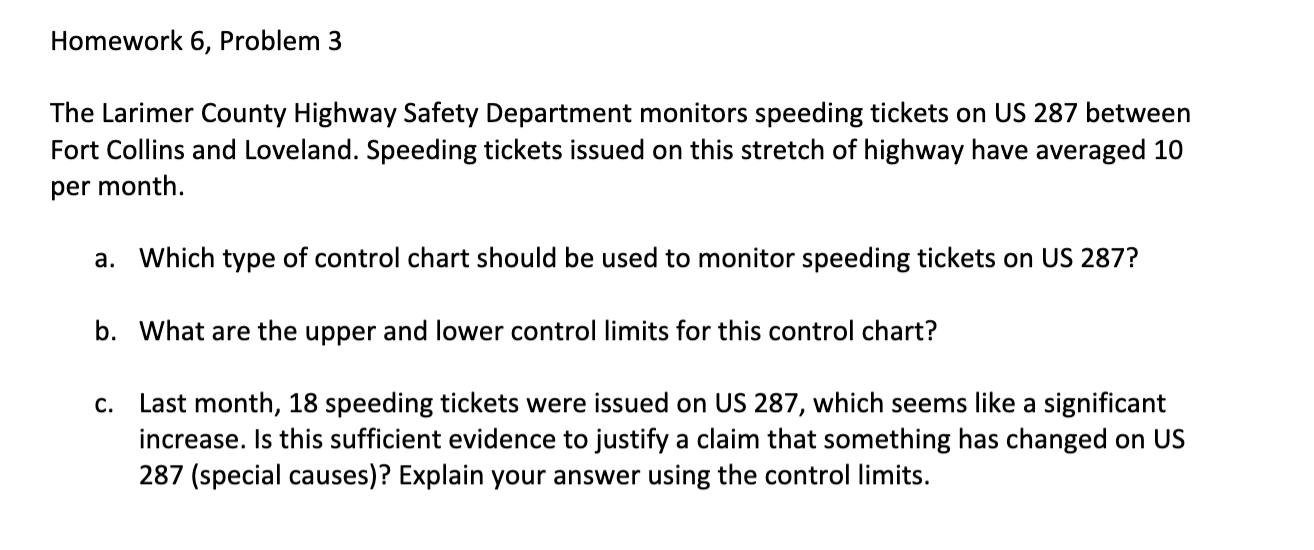 Homework 6, Problem 3 The Larimer County Highway