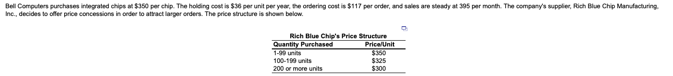 A and B please. Bell Computers purchases