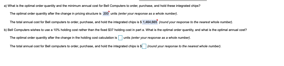 A and B please. Bell Computers purchases