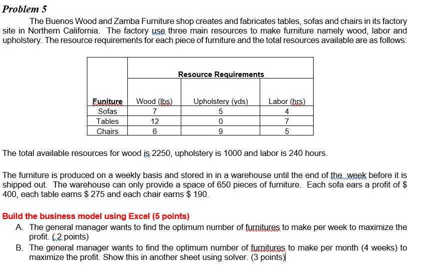 Please solve a,b with explanations Problem 5 The
