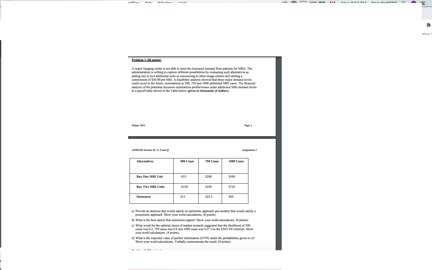 undefined Problem 128 points) A major imaging