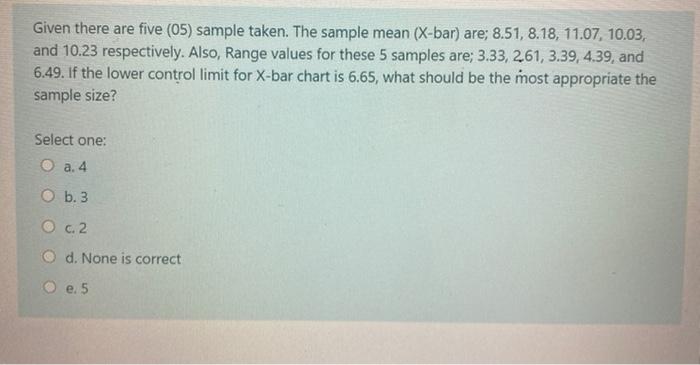 Control Chart Table Sample Size Factor for