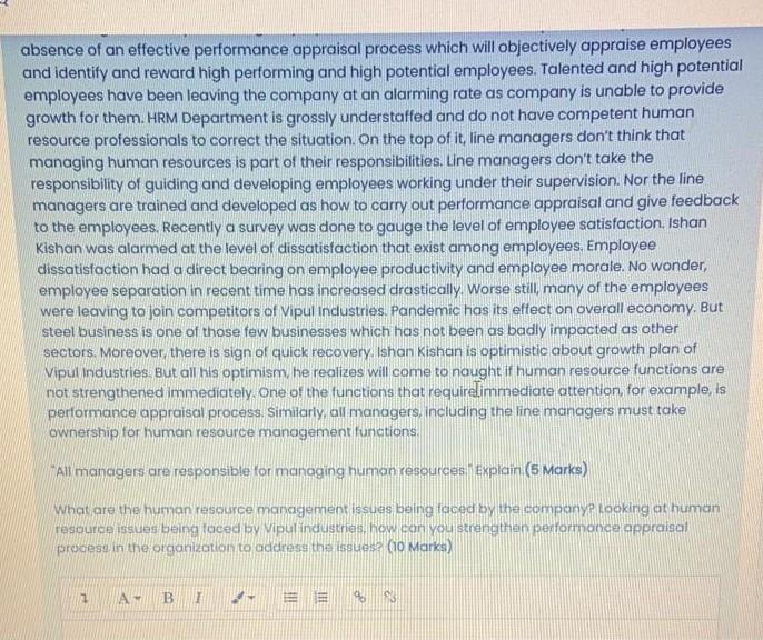 This is a case study based question please ans in