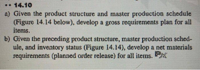 14.10 a) Given the product structure and master