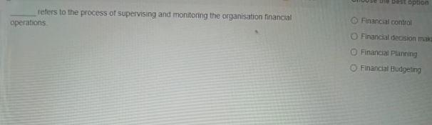 answer as soon as possible bt option refers to