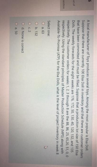 6 out of A local manufacturer of Toys produces