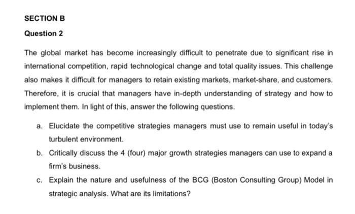 The global market has become increasingly