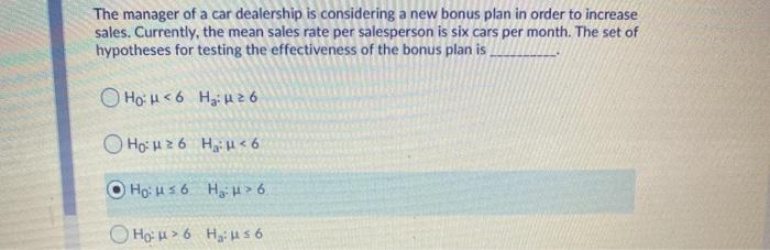 The manager of a car dealership is considering a