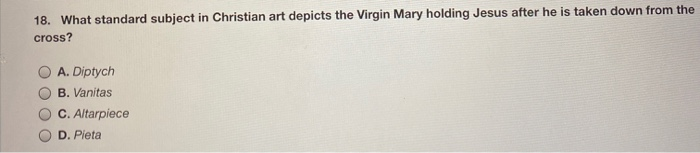 Art question 18. What standard subject in